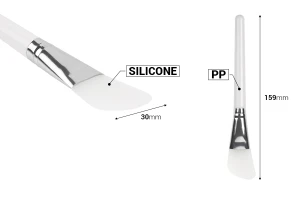 Силиконова шпатула - четка 159 мм с пластмасова дръжка със сребърен детайл за крем-изображение_размери