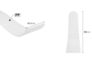 Пластмасова шпатула 93 мм в прозрачен или розов цвят - 12 броя-изображение_размери