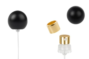 Спрей с черна матова сферична (малка) капачка за парфюмни бутилки Кримп 15 мм -изображение_продукт