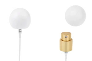 Комплект - алуминиев спрей и бяла сферична капачка (малка) за бутилки с гърловина 15/400-изображение_продукт