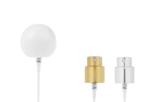 Комплект - алуминиев спрей и бяла сферична капачка (голяма) за бутилки с гърловина 15/400-изображение_продукт