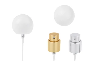 Комплект - алуминиев спрей и бяла сферична капачка (голяма) за бутилки с гърловина 15/400-изображение_продукт