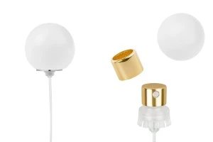 Спрей с бяла матова сферична (голяма) капачка за парфюмни бутилки с 15 мм кримпване за безопасно затваряне-изображение_продукт