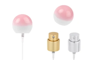 Комплект - алуминиев спрей и розова сферична капачка (малка) за бутилки с гърловина15/400-изображение_продукт