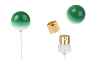 Спрей със зелена градиентна сферична (малка) капачка за парфюмни бутилки с 15 мм кримпване за безопасно затваряне-изображение_продукт