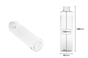 Пластмасова бяла или прозрачна бутилка 150 мл  (PP24)-изображение_размери