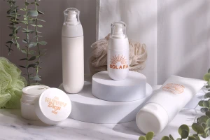 Пластмасова PET бутилка 80 ml с бяла помпа и прозрачна капачка-3