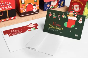 Коледни поздравителн картички 140х90 мм - 10 бр./ опаковка-4