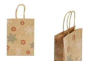 Коледни хартиени подаръчни торбички с размери 150x75x210 мм - 12 бр.-изображение_продукт