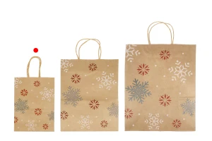 Коледни хартиени подаръчни торбички с размери 150x75x210 мм - 12 бр.-изображение_група