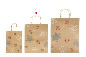 Коледни хартиени подаръчни торбички с размери 210x110x270 мм - 12 бр.-изображение_група