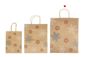 Коледни хартиени подаръчни торбички с размери 260x120x320 мм - 12 бр.-изображение_група
