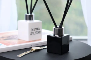 Стъклена бутилка 100 мл (PP28) квадратна, подходяща за ароматизиране на стая, в различни цветове-изображение_група