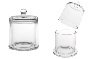 Декоративен стъклен съд (камбана) 390 мл с капачка-изображение_продукт