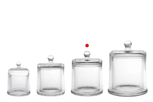 Декоративен стъклен съд (камбана) 390 мл с капачка-изображение_група