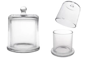 Декоративен стъклен съд (камбана) 730 мл с капачка-изображение_продукт