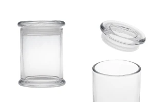 Прозрачен стъклен буркан 220 мл със стъклена капачка-изображение_продукт