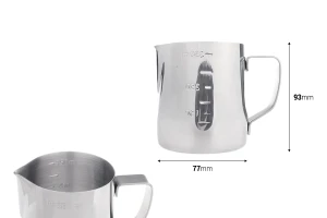 Съд от неръждаема стомана (инокс) 350мл с градуировка и дръжка-изображение_размери