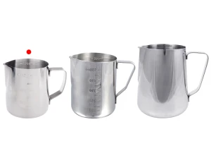 Съд от неръждаема стомана (инокс) 350мл с градуировка и дръжка-изображение_група