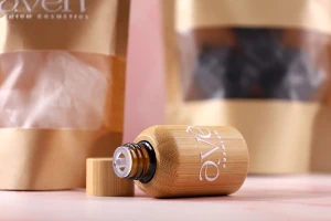 Стъклена бутилка за етерични масла 10 мл с гърловина  PP18 и бамбуково покритие-изображение_група