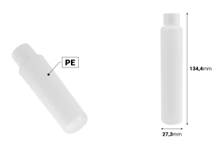Резервна вътрешна бяла бутилка с бяла капачка за код 19-5377-изображение_размери