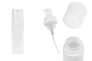 Пластмасова (PET) бяла бутилка 150 мл с бяла пенлива помпа и капачка-изображение_продукт