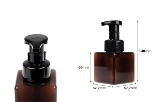 Пластмасова (PETG) бутилка 250 мл с помпа за крем (PP42)-изображение_размери