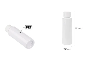 Резервна вътрешна бяла бутилка с бяла капачка за код 19-5410-изображение_размери