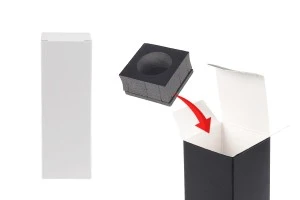 Хартиена опаковъчна кутия 50x50x145 mm с вътрешна вложка за бутилки за етерично масло 100 ml - 20 бр.-изображение_продукт