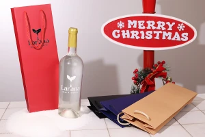 Хартиени торбички (250gsm) за бутилки вино 120x85x360 мм - 12 бр.-изображение_група