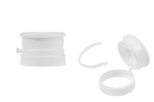 Пластмасова бяла предпазна капачка ΠΠ 24 с шракване за лекарства или хомеопатични продукти -изображение_продукт