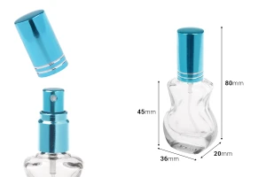 Стъклена бутилка за парфюм 10 мл с различни цветове капачки-изображение_размери