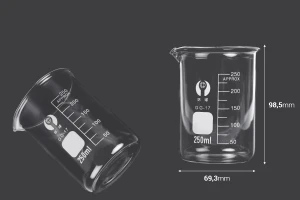 Стъклена цилиндрична чаша 250 мл-изображение_размери