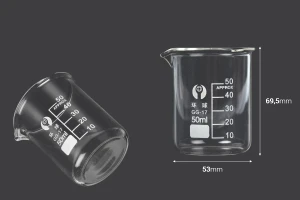 Стъклена цилиндрична чаша 50 мл-изображение_размери