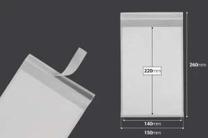 Самозалепващи се хартиени пликове с размер  150x220 мм - 100 бр.-изображение_размери