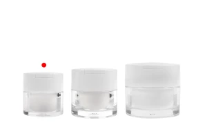 Акрилен пластмасов буркан 15 мл с бяла капачка, шпатула и пластмасово уплътнение-изображение_група