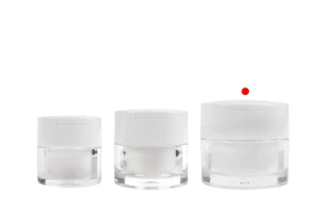 Акрилен пластмасов буркан 50 мл с бяла капачка, шпатула и пластмасово уплътнение-изображение_група