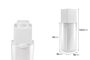 Акрилна пластмасова airless бутилка 30 мл с бяла помпа-изображение_размери