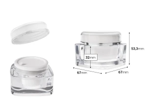 Луксозен пластмасов акрилен буркан 50 мл с капачка и пластмасово уплътнение-изображение_размери