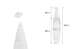 Пластмасова прозрачна бутилка 30 мл с "нос" и винтова капачка - 50 бр.-изображение_размери