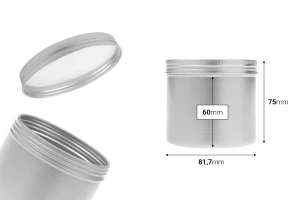 Цилиндричен метален буркан 350 мл с капачка-изображение_размери