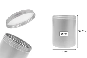 Цилиндричен метален буркан 500 мл с капачка-изображение_размери