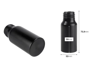 Алуминиева бутилка 30 мл PP24 в златист и черен цвят-2