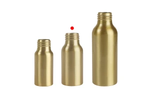 Алуминиева бутилка 50 мл PP24 в златист и черен цвят-5