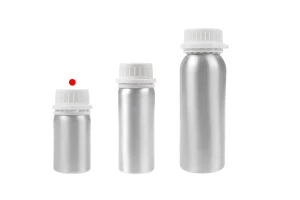 Алуминиева бутилка 50 мл за съхраняване  на есенция, парфюми и алкохолни разтвори с тапа и пластмасова капачка-5