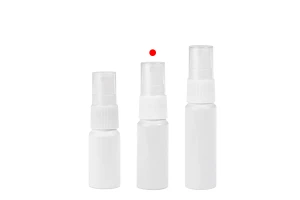 Бяла алуминиева бутилка 10 мл с бяла пластмасова спрей помпа -изображение_група