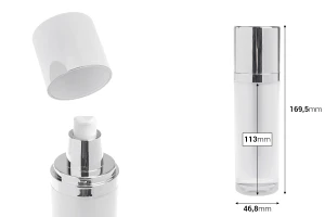 Луксозна акрилна бутилка за многократна употреба 100 мл с помпа за крем и капачка-изображение_размери