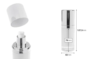 Луксозна акрилна бутилка за многократна употреба 30 мл с помпа за крем и капачка-изображение_размери