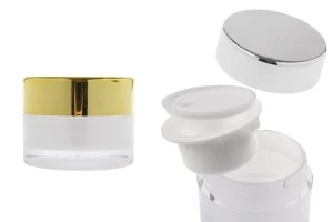 Акрилен буркан за многократна употреба 30 мл за крем с капачка с уплътнител и вътрешна пластмасова вложка-изображение_продукт