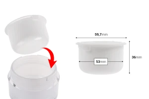 Резервен вътрешен бял буркан 50 мл с пластмасово уплътнение за код 16-6451-изображение_размери